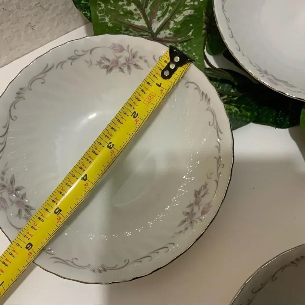 Set 4 GENUINE PORCELAIN CHINA GOLD STANDARD PINK ROSE MADE IN JAPAN FRUIT BOWL